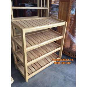 KỆ DÉP GỖ CAO SU - KDS04