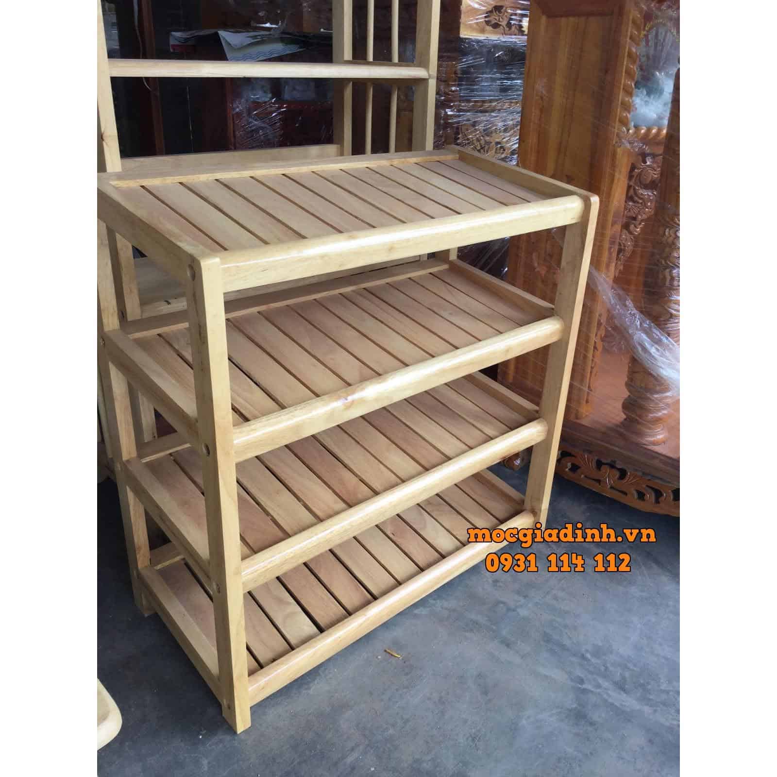 KỆ DÉP GỖ CAO SU - KDS04 1 KỆ DÉP GỖ CAO SU - KDS04