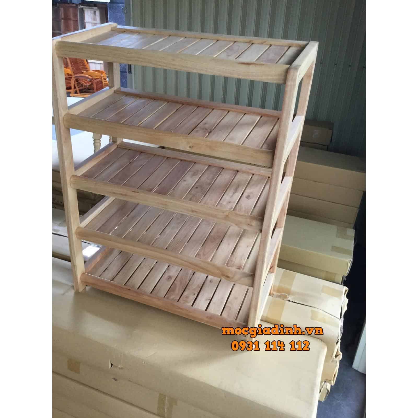 KỆ DÉP GỖ CAO SU - KDS04 3 KỆ DÉP GỖ CAO SU - KDS04