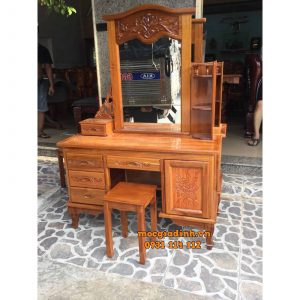 BÀN TRANG ĐIỂM GỖ CĂM XE VUÔNG - BTCV01