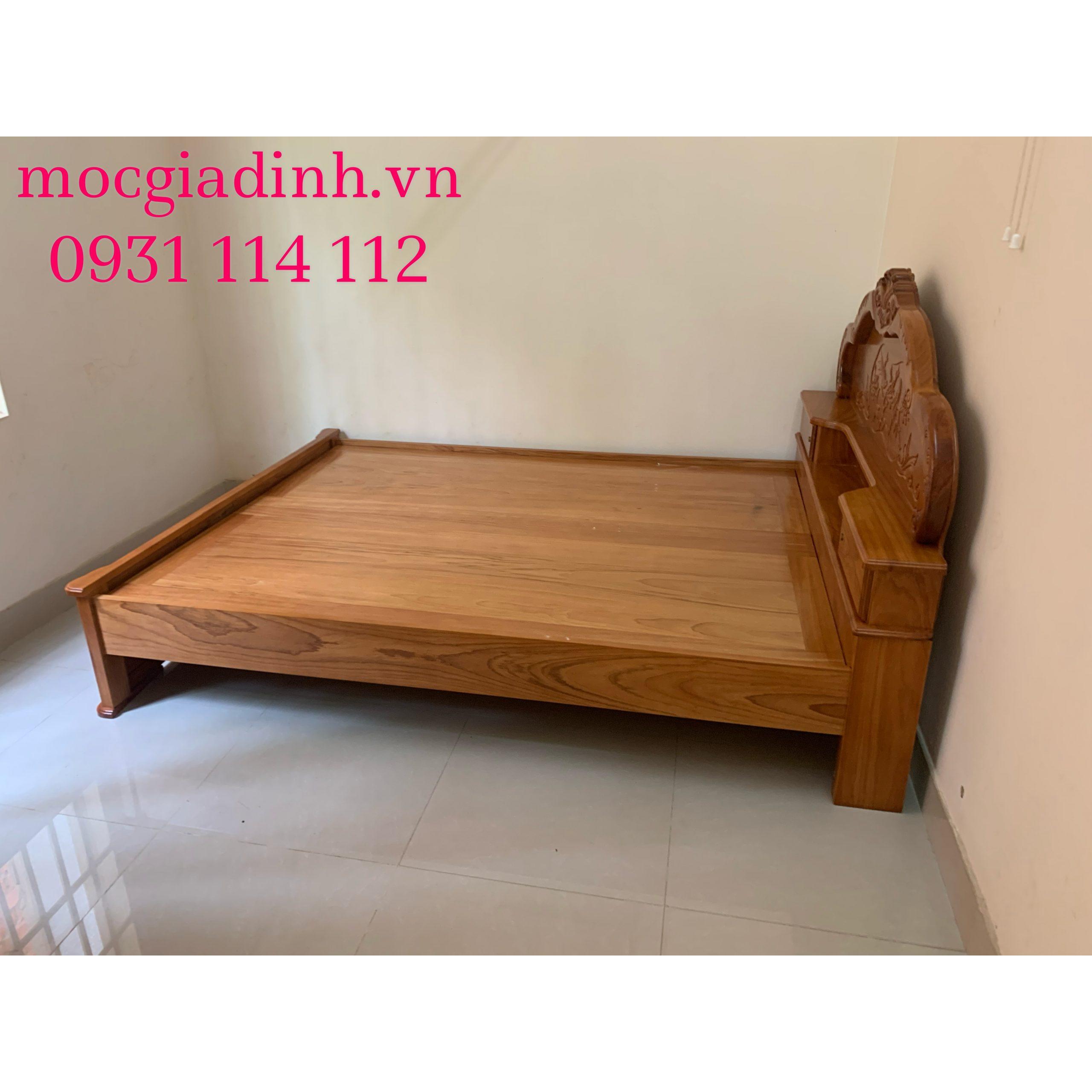 Giường Gõ Đỏ Uyên Ương gỗ tự nhiên
