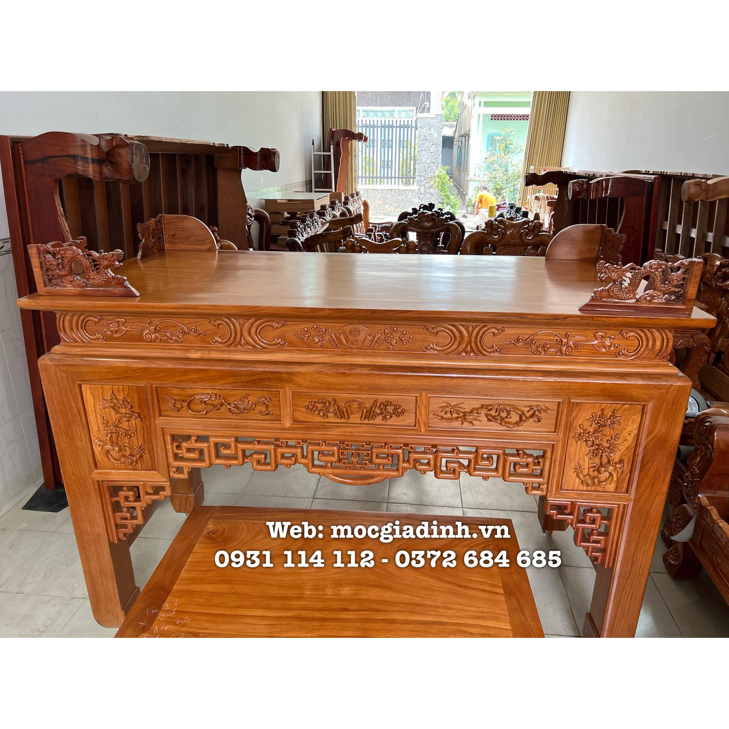 Sập thờ Gia Tiên gỗ Gõ Đỏ