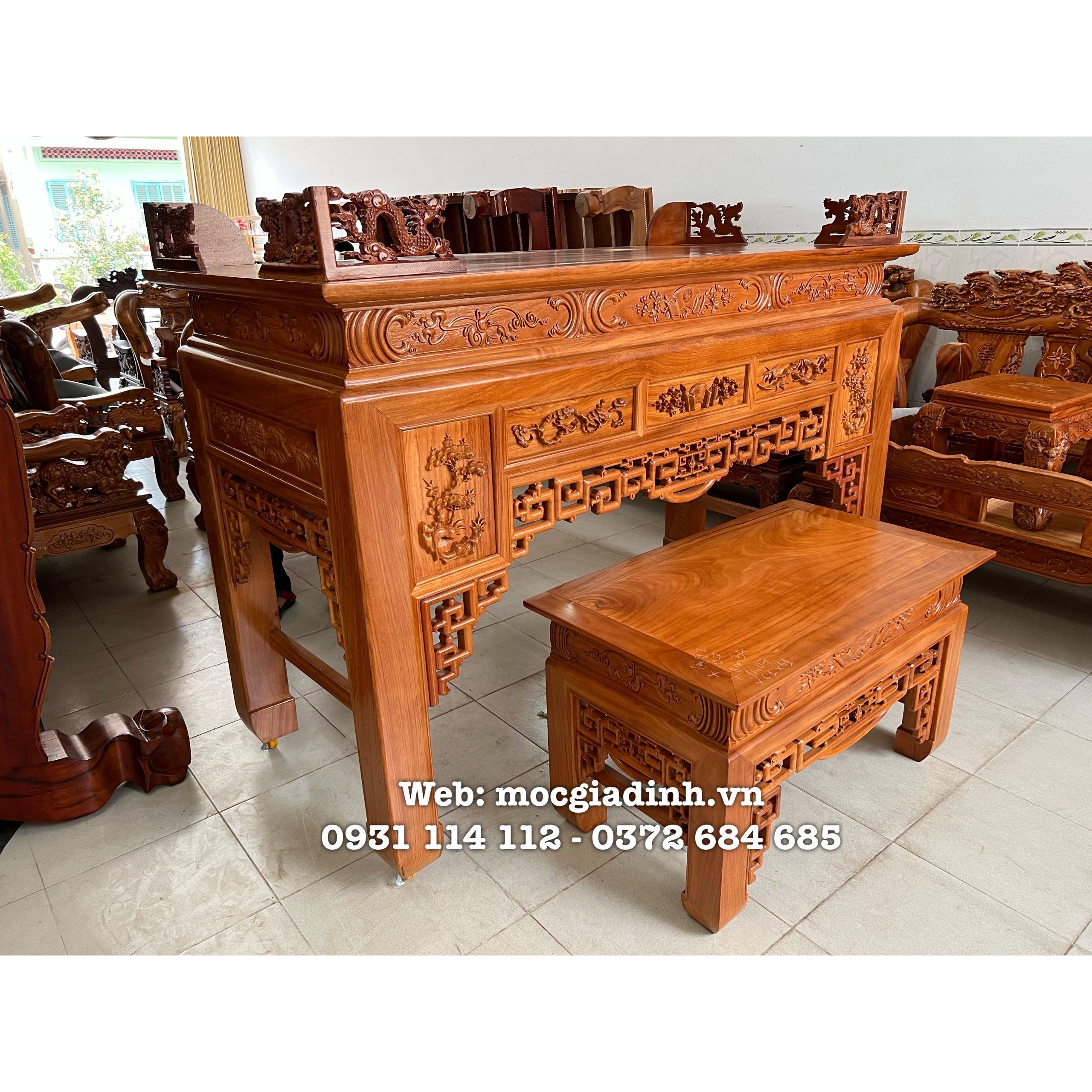 Sập thờ Gia Tiên Gõ Đỏ tự nhiên 100%