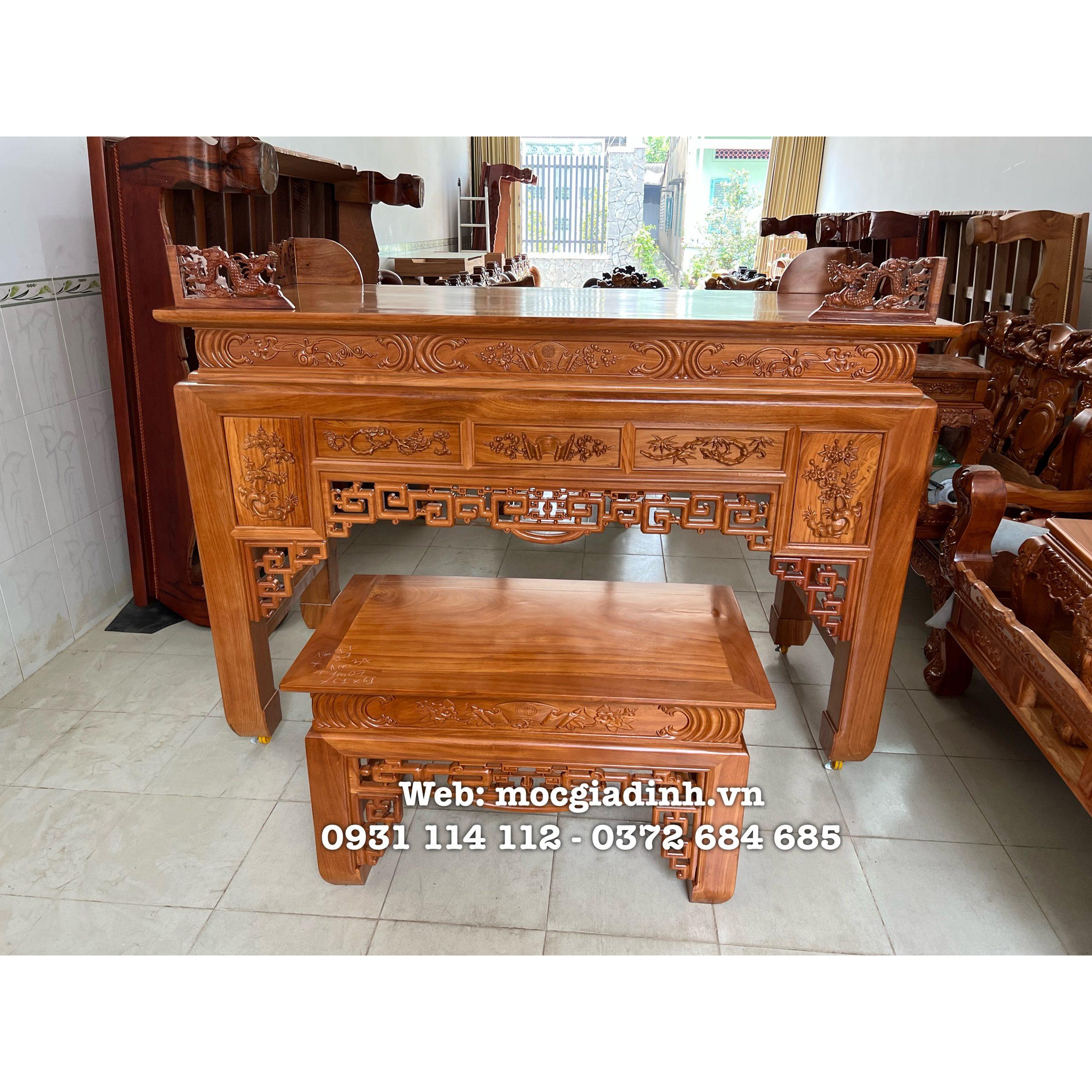 Sập thờ Gia Tiên Gõ Đỏ cao cấp