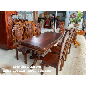 Bàn ăn gỗ tràm 6 ghế