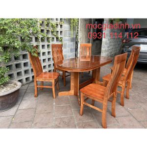 Bàn ăn gỗ sồi pháp 6 ghế