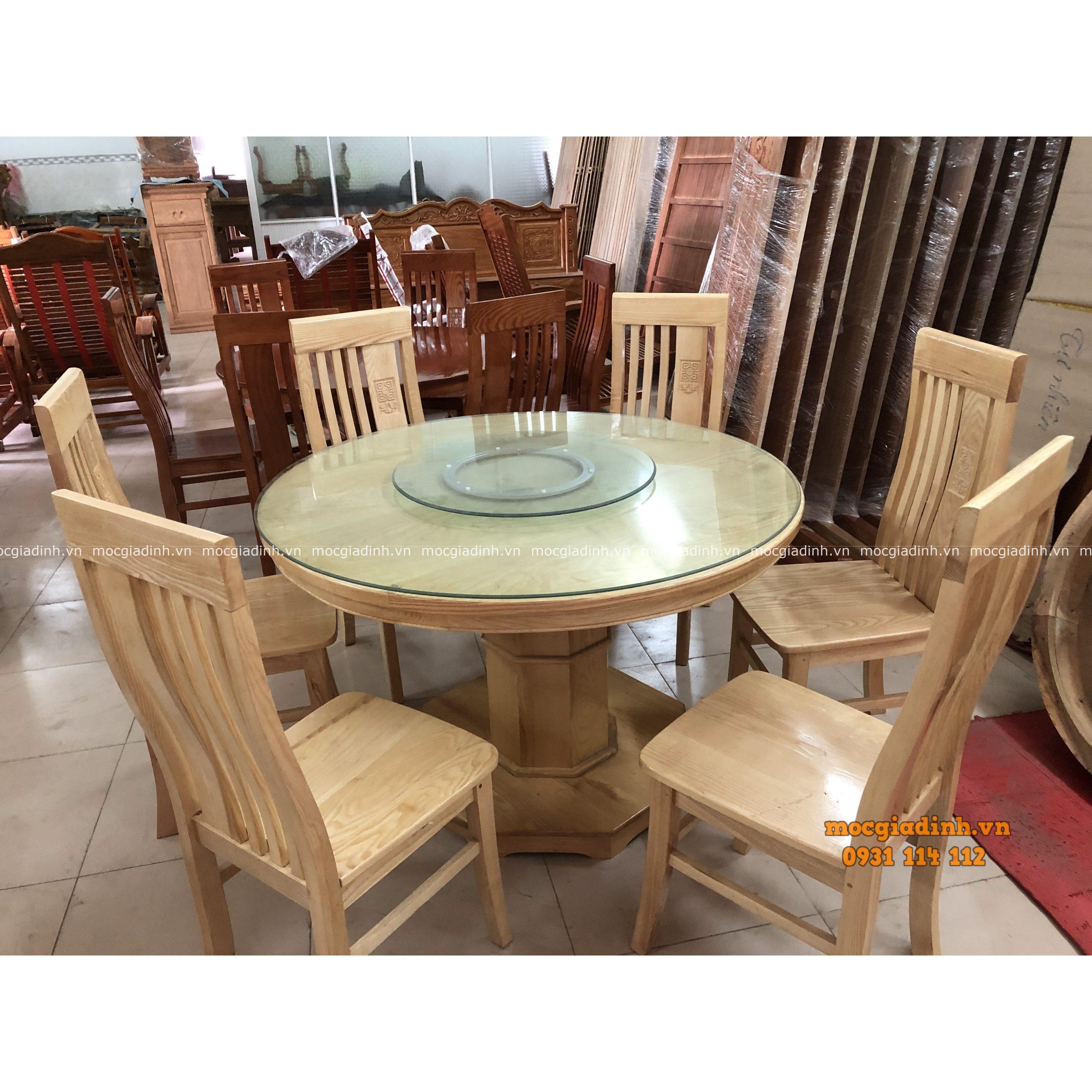 Bàn gỗ sồi tròn