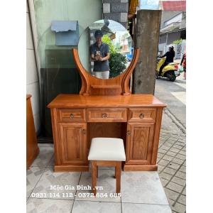 Bàn trang điểm gỗ Sồi Tròn 1.1m đơn giản