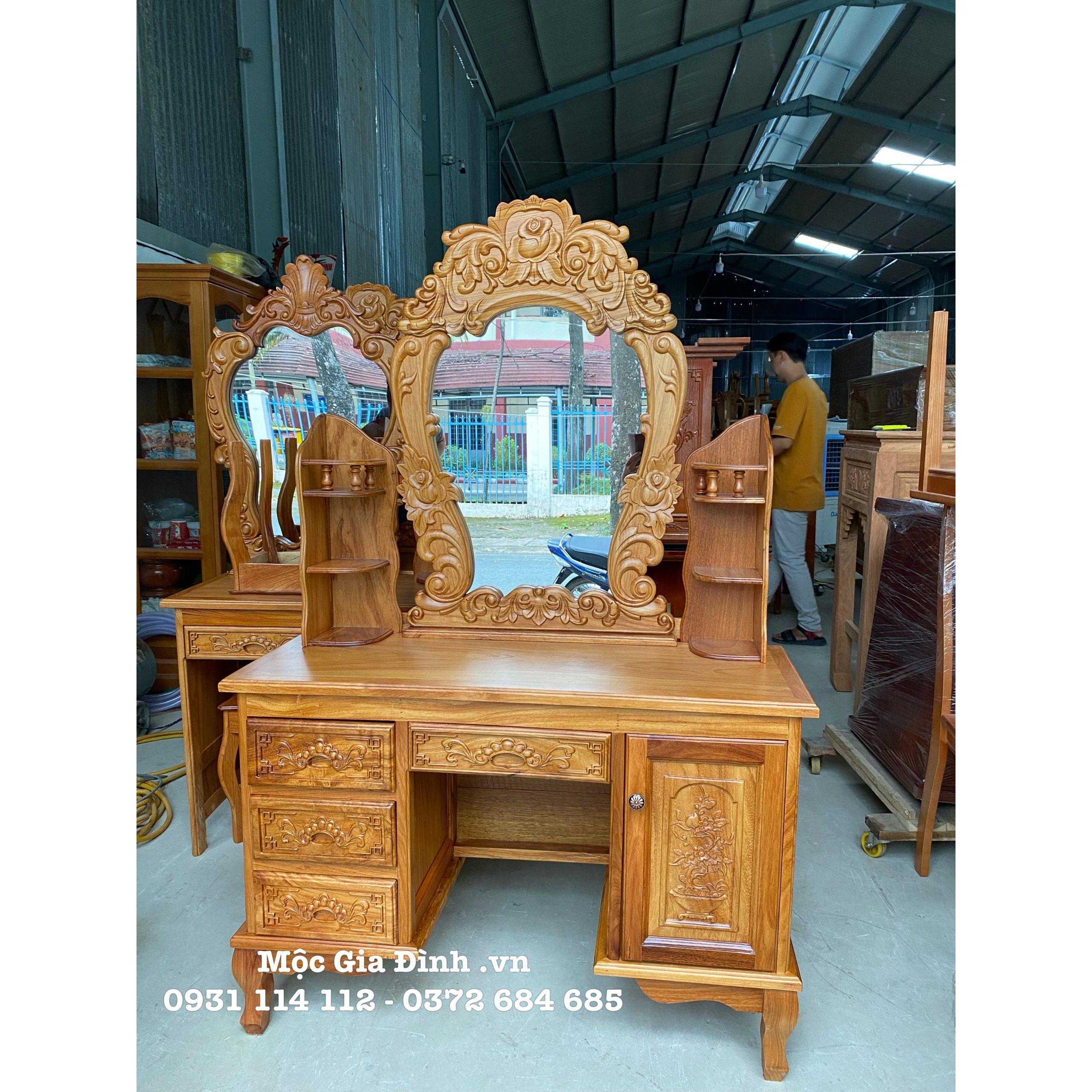 19B7984B-EF3C-46EC-8A39-40F80EC5852E Bàn trang điểm Gõ Hoa Hồng lớn sang trọng
