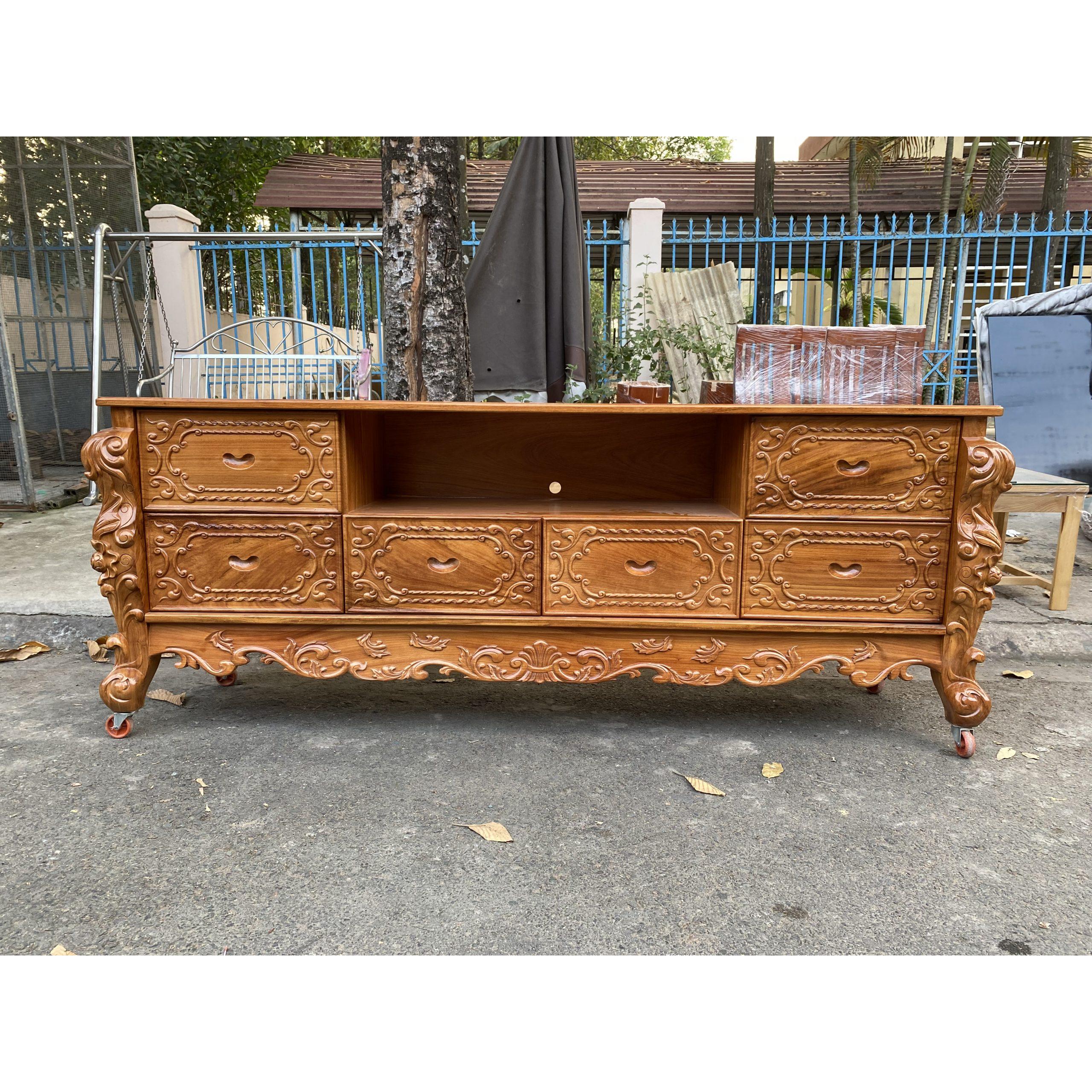 79B12882-B427-4A84-8D5B-91530FD0B748 Kệ tivi Louis gõ đỏ cao cấp