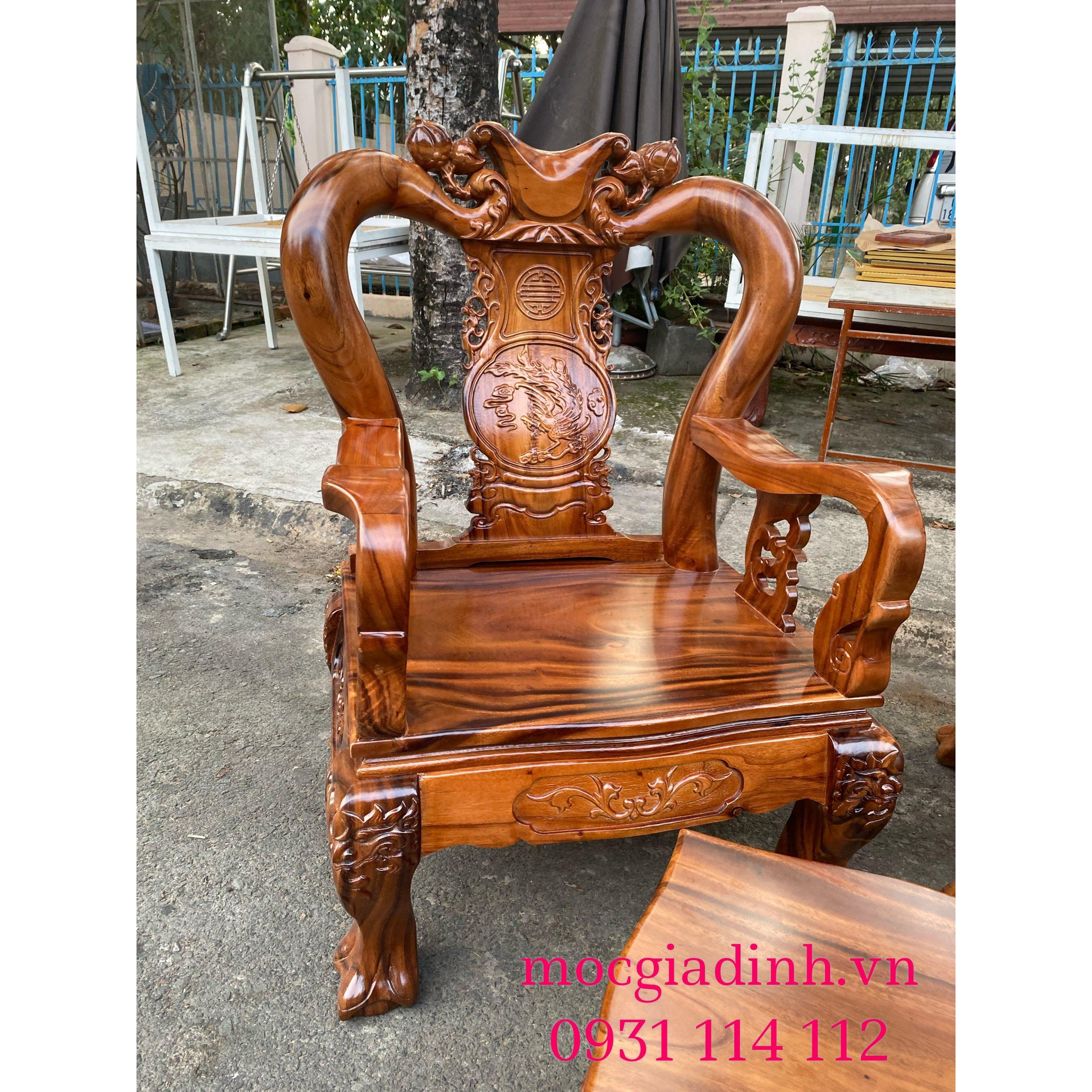 Bộ bàn Lim Đen tựa Tứ Linh