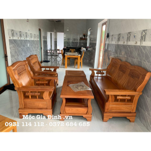 Bộ bàn ghế gỗ Gõ Đỏ thùng Nơ