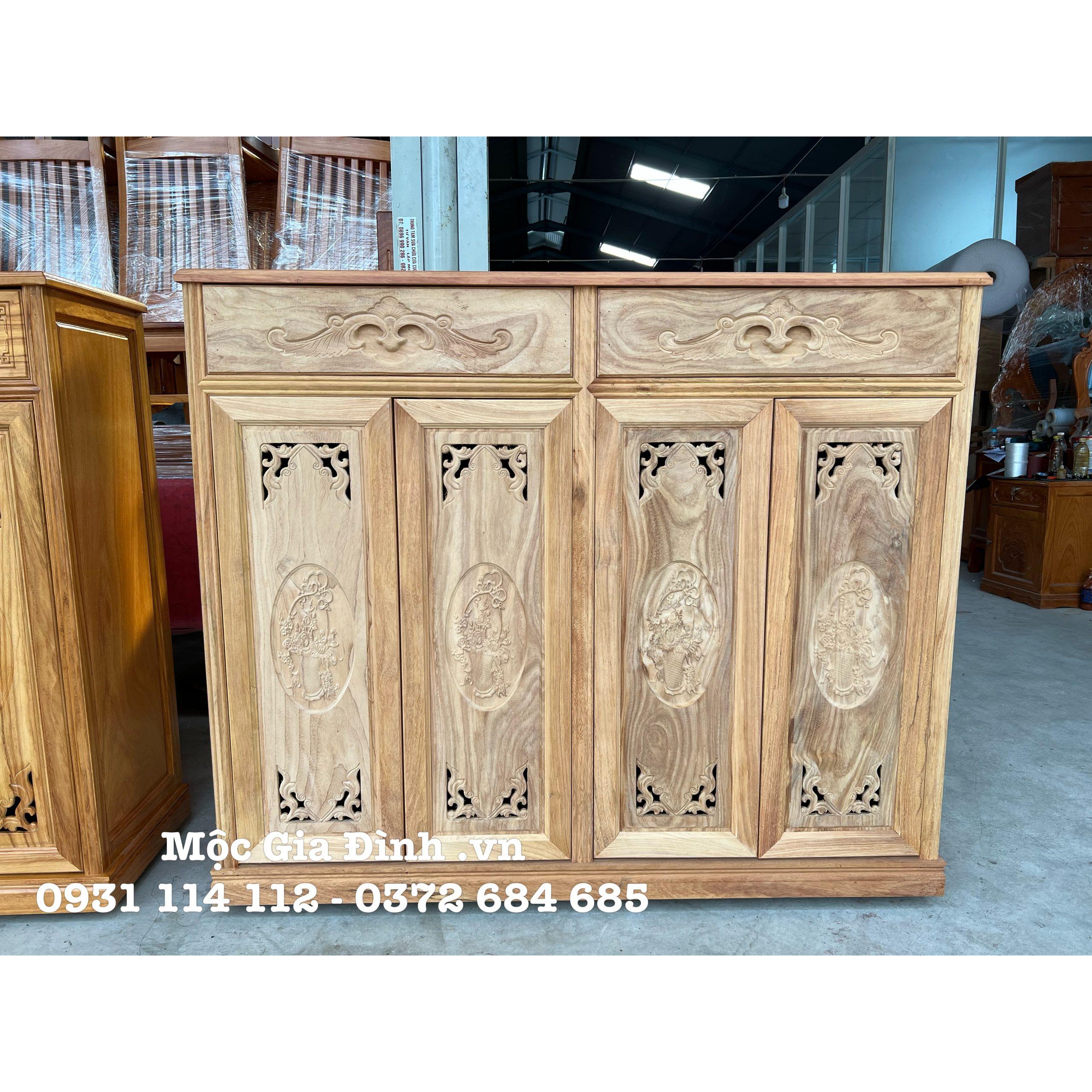 Tủ dép Gõ Đỏ Hoa Hồng nhiều ngăn