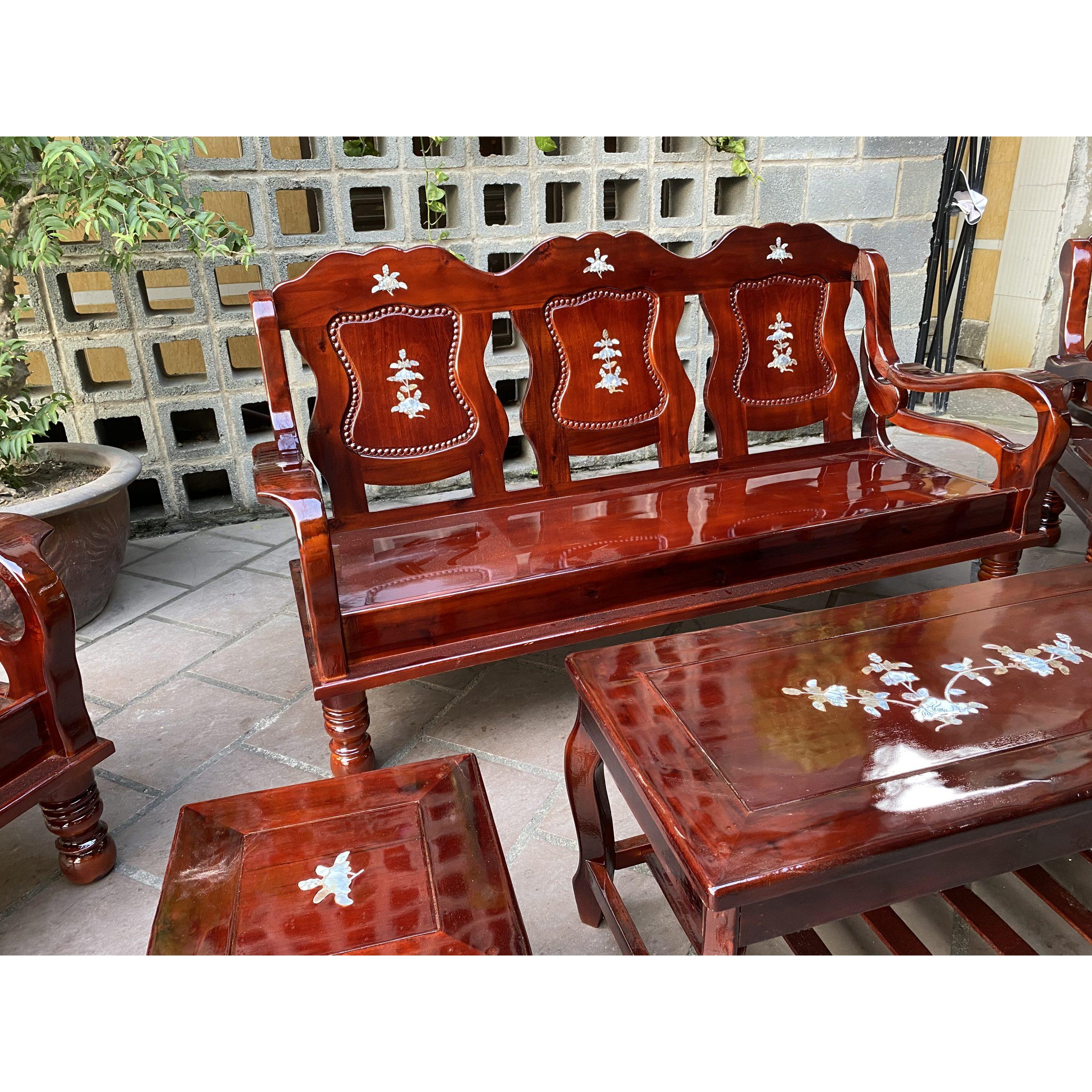 Bộ bàn ghế Tràm Mã Lai phòng khách nhỏ