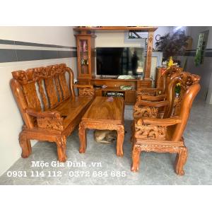 Bộ bàn ghế Gõ đỏ Minh Quốc Đào tay 10