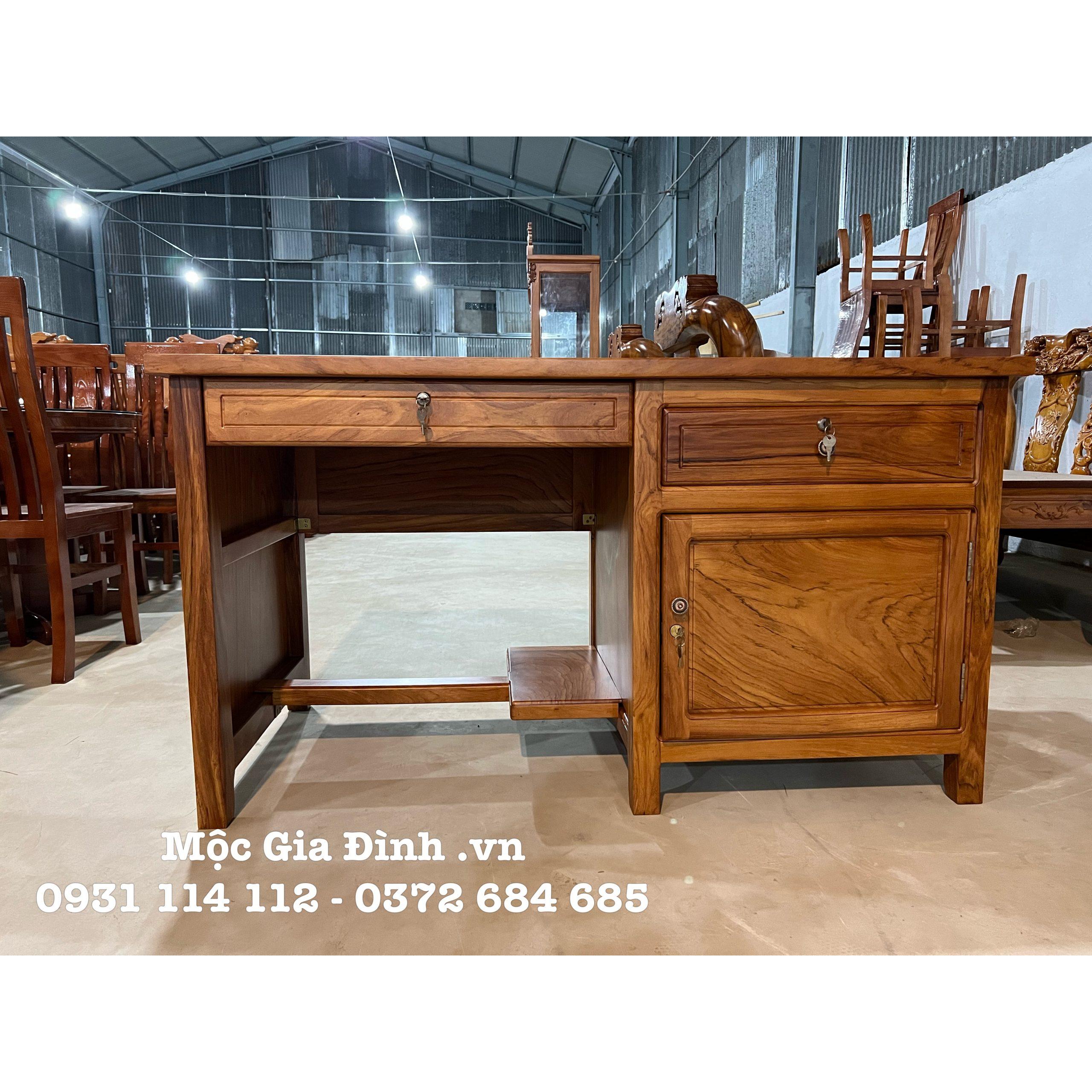 60A4214A-F57B-4BB6-8315-2A6E75B8FF30 Bàn làm việc Gõ Đỏ 1.2m