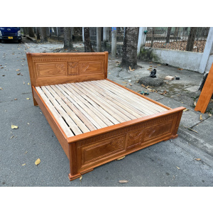 Giường Gõ Đỏ Bông Đối cao cấp