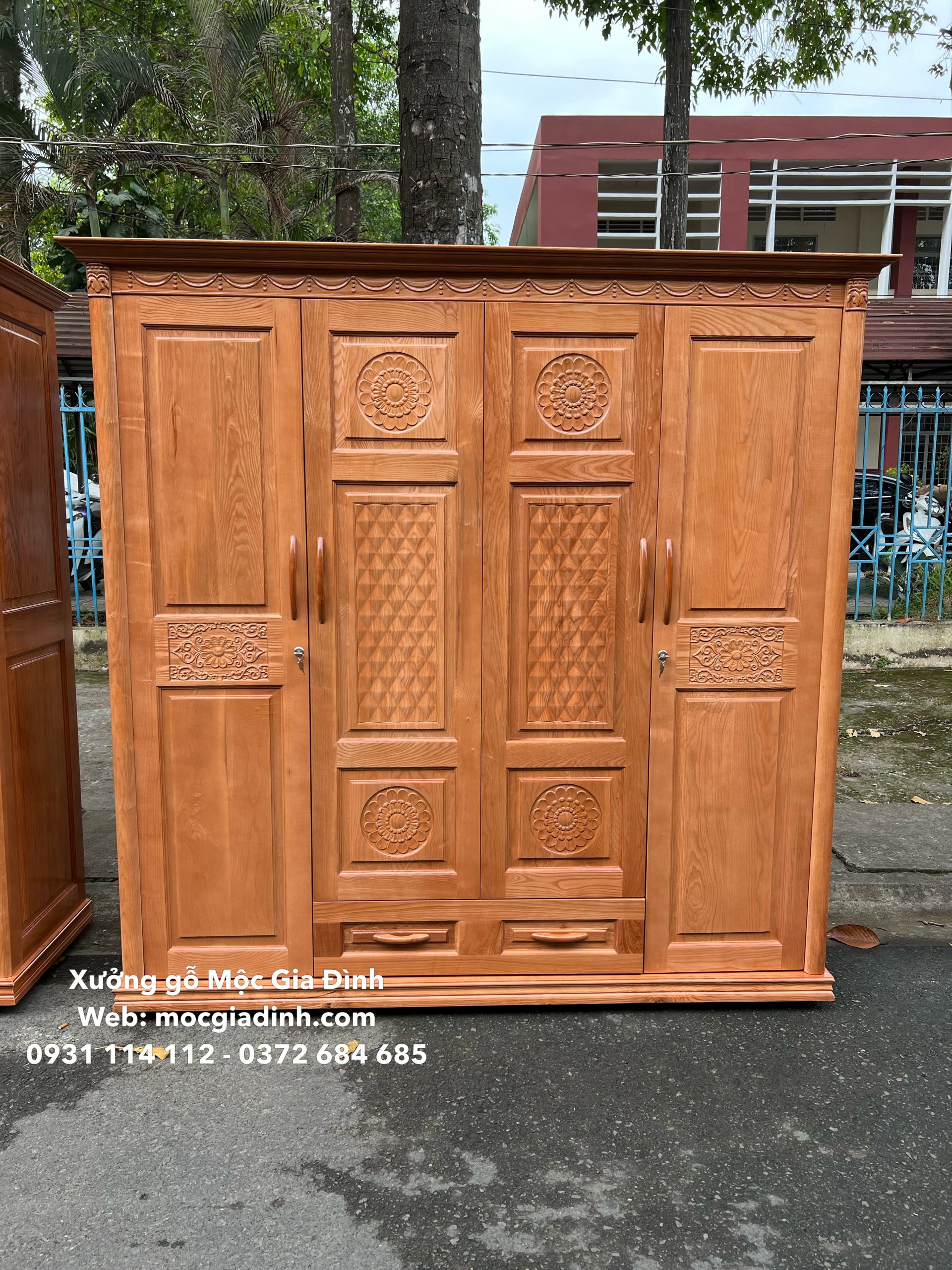 418400CE-F822-45DF-818C-180D960078A0 Tủ quần áo Sồi Pháp 4 cánh màu