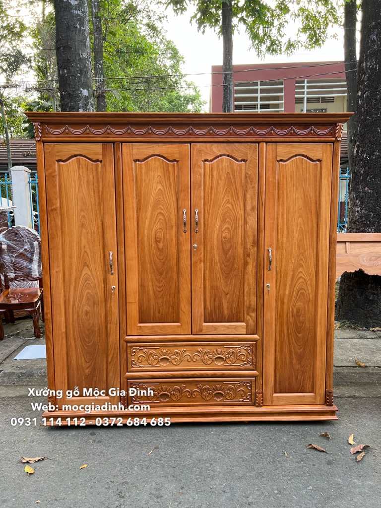 Tủ áo gỗ gõ 2m2