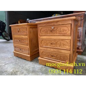 Tủ đầu giường gỗ gõ hàng dày