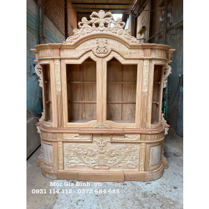 Tủ rượu gỗ gõ đỏ hoàng gia hiện đại