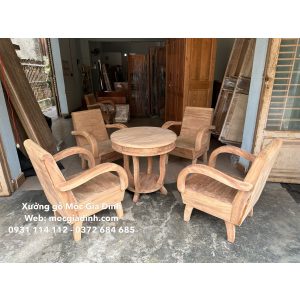 Bàn trà thùng gỗ gõ đỏ