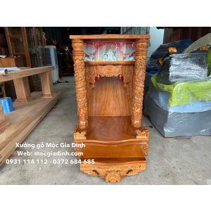 Bàn thờ Thần Tài Gõ Đỏ Đèn cột 10 chung cư