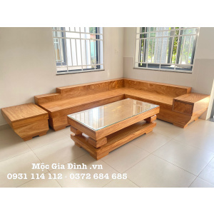 Bộ bàn ghế góc hộp mặt nguyên tấm