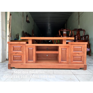 Kệ tivi Gỗ Xoan Mâm Nhô đơn giản