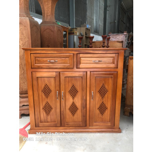 Tủ dép Gõ Đỏ Kim Cương 3 cánh