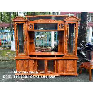 Kệ tivi Gõ Đỏ Đình Phúc Lộc kèm tủ rượu