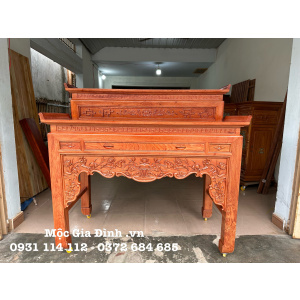 Bàn thờ gia tiên Nhị Cấp Hương Đá Liên Hoa 153cm tháo lắp