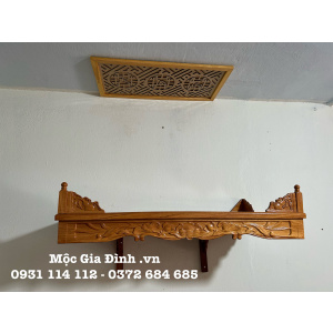 Bàn thờ treo tường Gõ Đỏ chạm sen