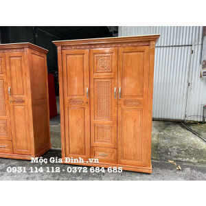 Tủ quần áo Gỗ Thông 3 cánh gỗ tự nhiên