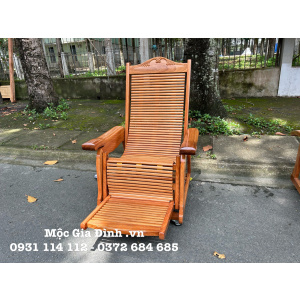 Ghế Thư Giãn Gõ Đỏ Tay Vuông Lớn 3 Dây cao cấp