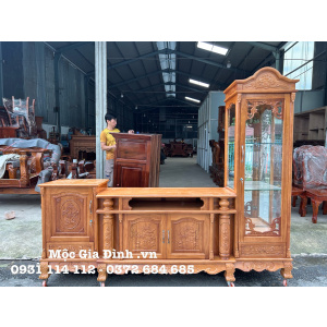 Kệ tivi Gỗ Gõ Đỏ Lệch