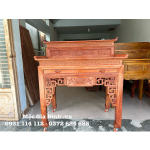 Bàn thờ gia tiên gỗ Hương Nhị Cấp Liên Hoa 127cm