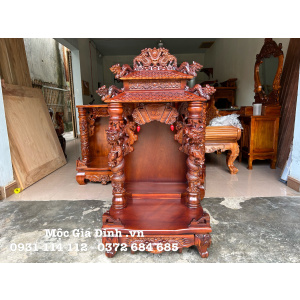 Bàn thờ Thần Tài Gỗ Tràm Ngói- 60*60*117