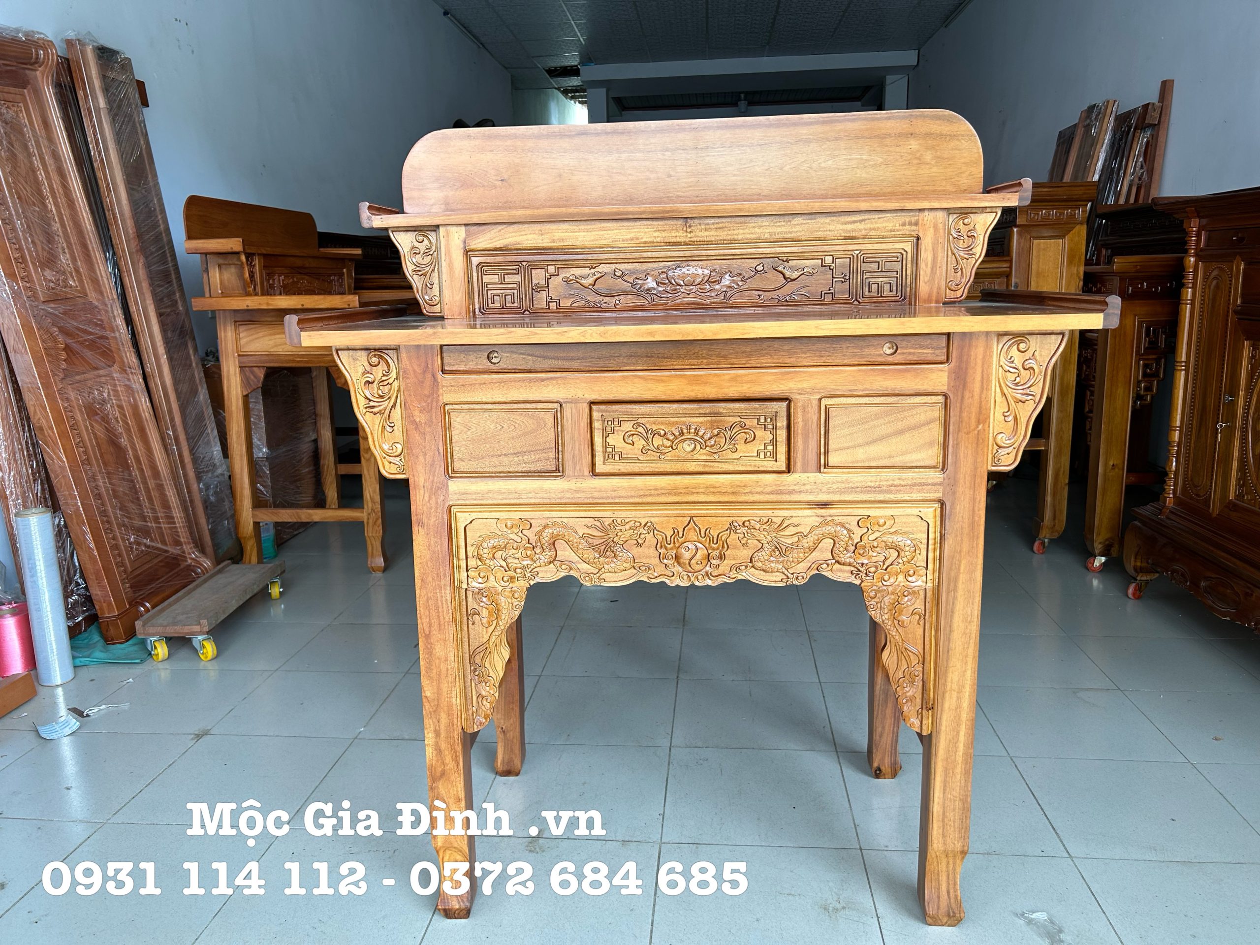 IMG_5136 Bàn thờ Gia Tiên Nhị Cấp Gõ Đỏ