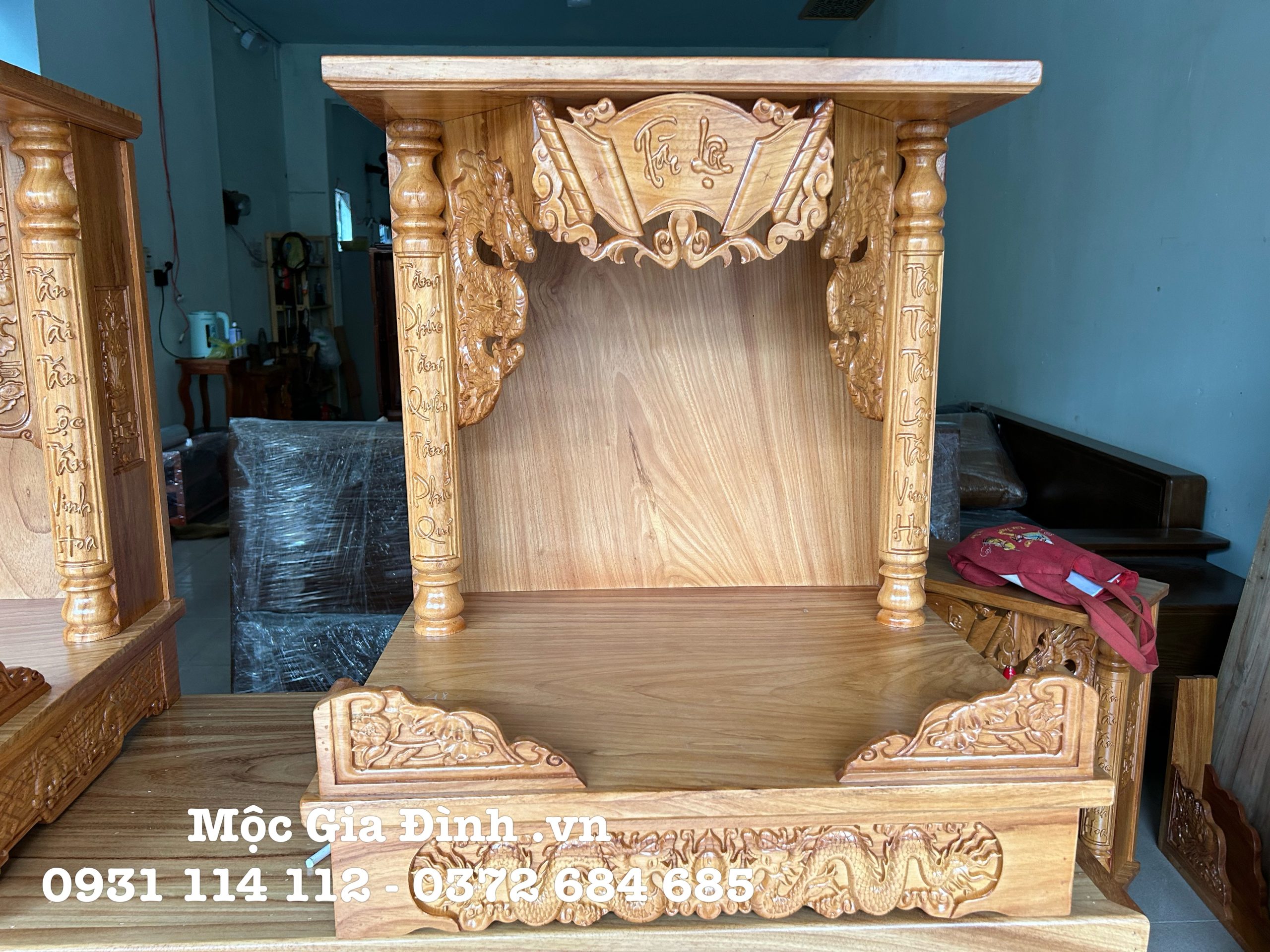 IMG_5391 Bàn thờ Phật Gõ Đỏ Chạm Rồng