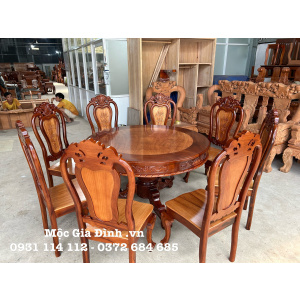 Bàn ăn Căm Xe Tròn 8 ghế