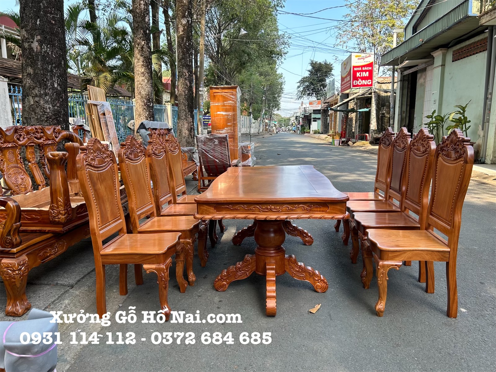 eZy Watermark_30-12-2023_02-36-54-4290PM Bàn ăn Gõ Chữ Nhật 8 Ghế Tựa Lớn