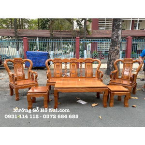 Bộ Bàn Ghế Gõ Á Âu Tay 9