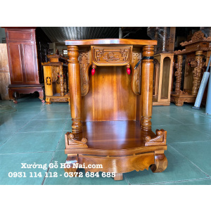 Bàn thờ Thần Tài Gỗ Tràm Cột Tròn
