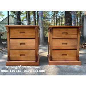 tủ đầu giường ngăn kéo ẩn gỗ gõ đỏ
