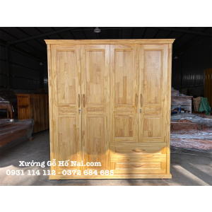 Tủ quần áo Gỗ Thông 4 cánh TN