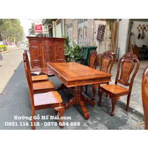 Bàn ăn Căm xe Chữ Nhật 6 ghế