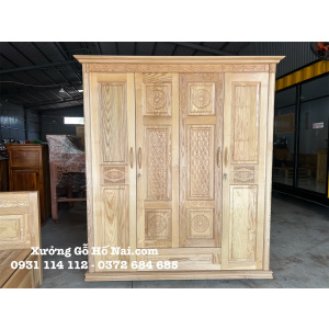 Tủ quần áo Sồi Pháp 4 cánh 