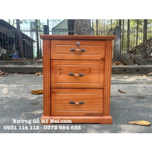 Tủ gỗ đầu giường Thông 3 ngăn