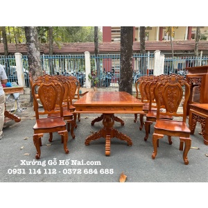 Bàn ăn Tràm Rừng Chữ Nhật 8 ghế